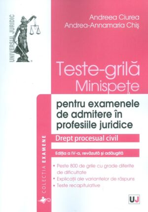 teste-grila, minispete pentru examenele de admitere in profesiile juridice. Drept procesual civil
