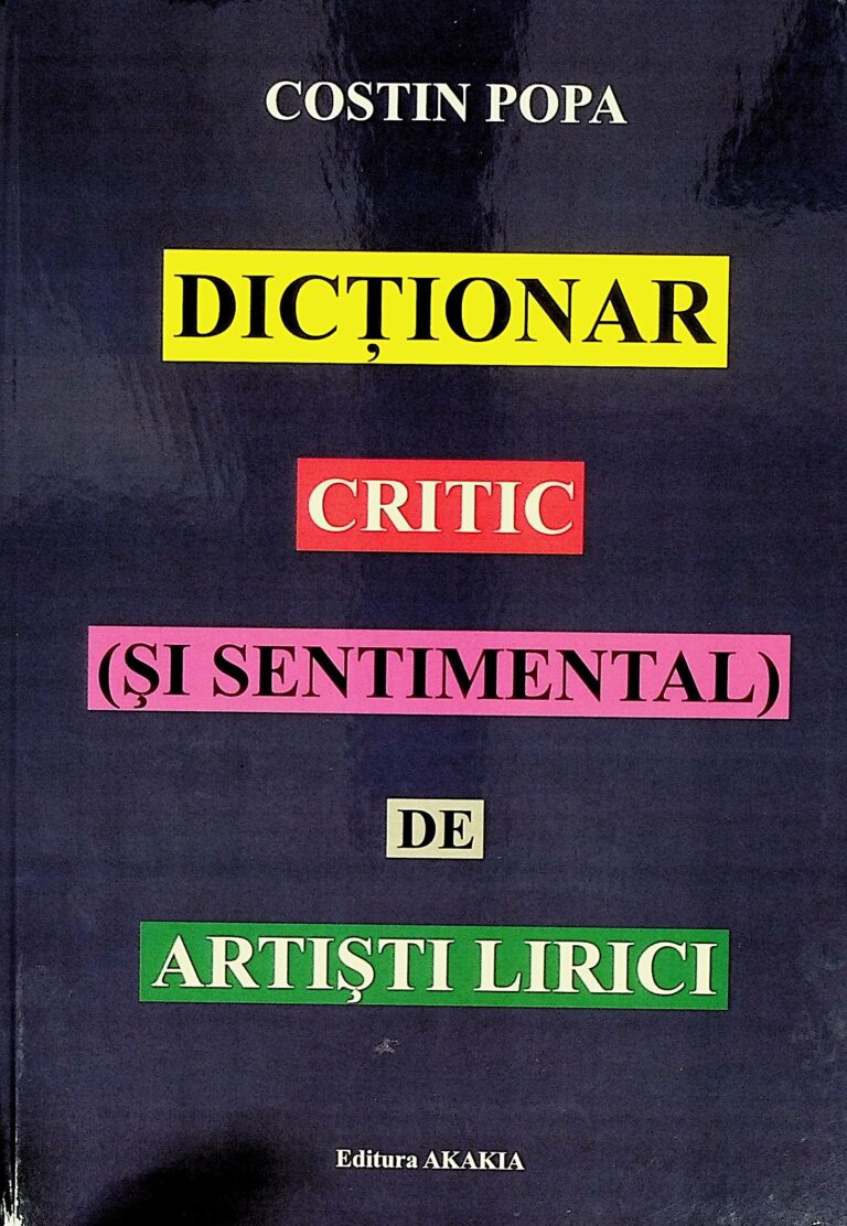 Dictionar critic (si sentimental) de artisti lirici