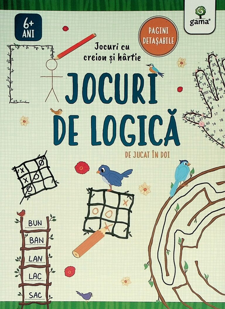 Jocuri de logica de jucat in doi. Jocuri cu creion si hartie, 6+ ani