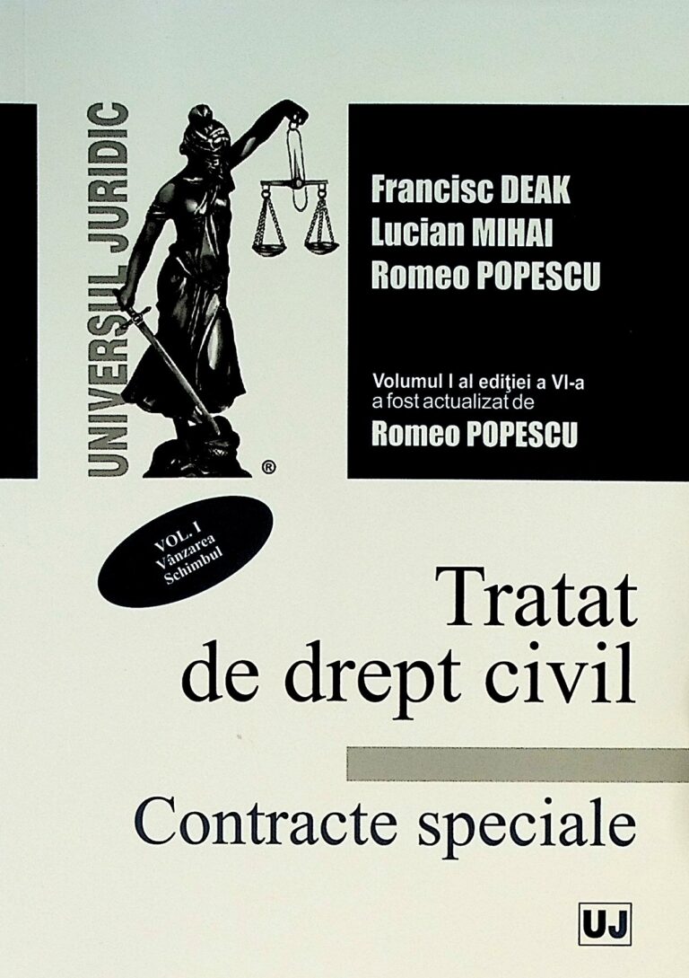 Tratat de drept civil, vol. I - Contracte speciale. Vanzarea. Schimbul