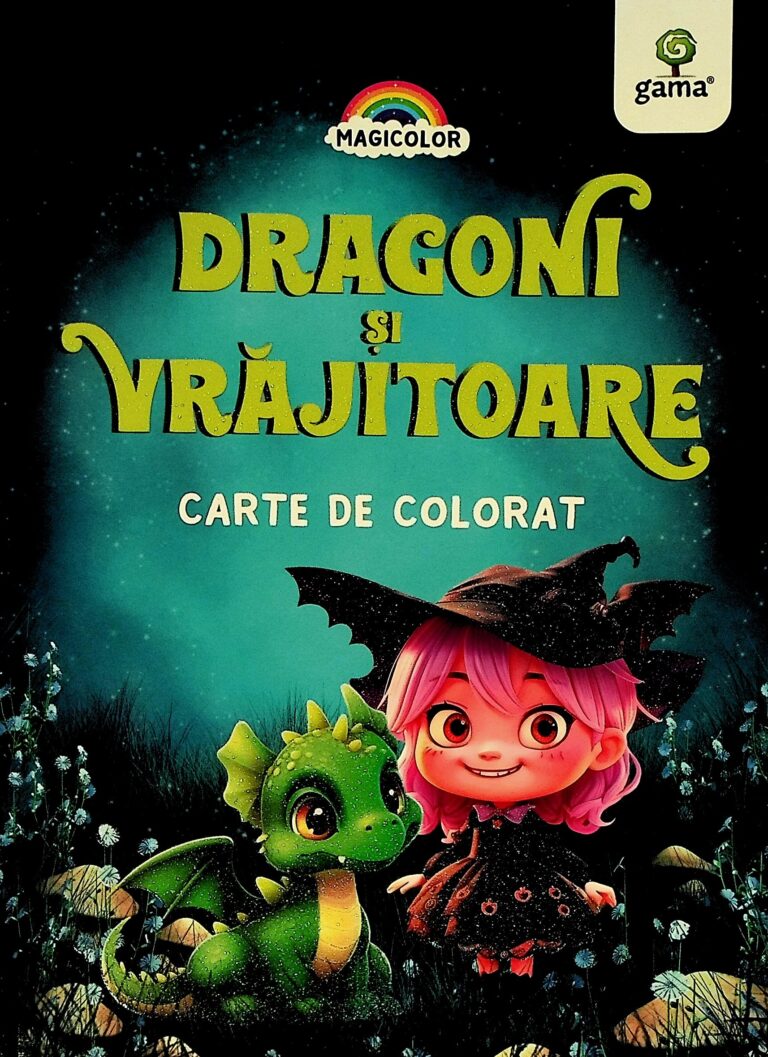 Dragoni si vrajitoare. Carte de colorat