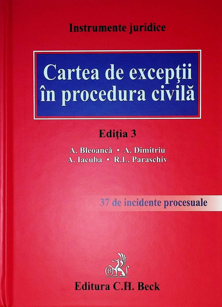 Cartea de exeptii in procedura civila