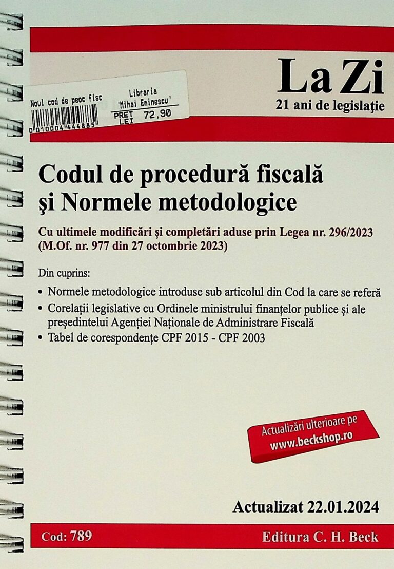 Codul de procedura fiscala si Normele metodologice