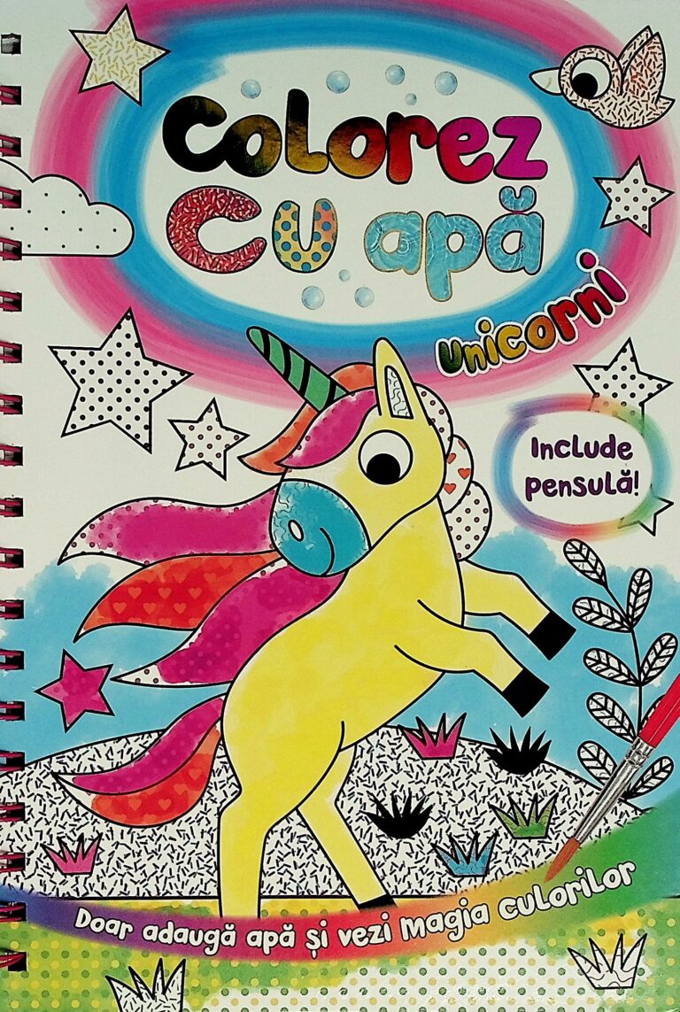 Unicorni - Colorez cu apa. Include pensula