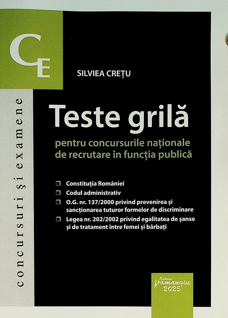 Teste grila pentru concursurile natioanale de recrutare in functia publica