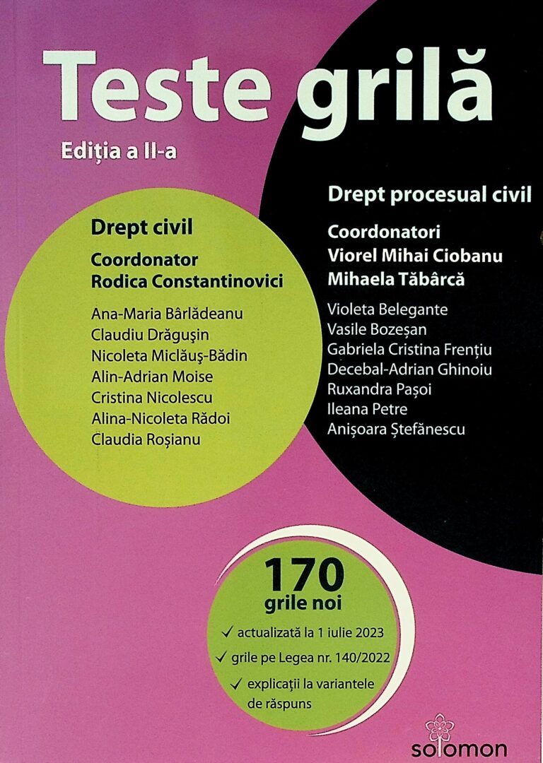 Teste grila - Drept civil. Drept procesual civil