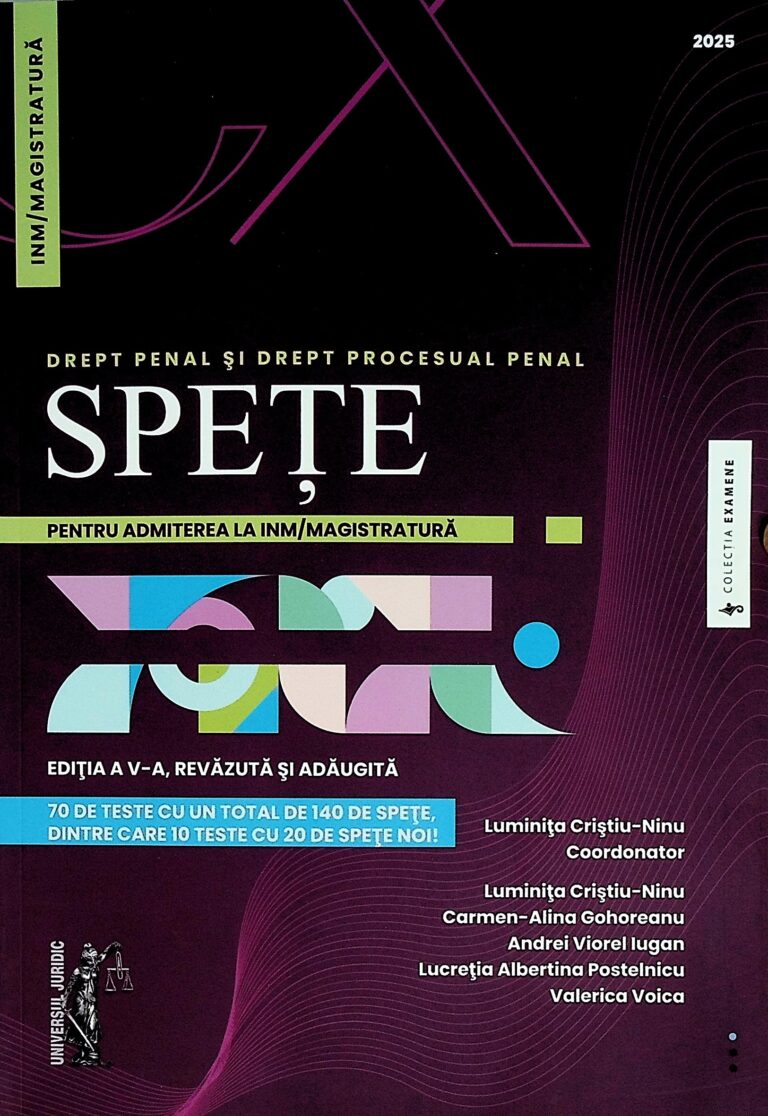 Drept penal si Dreptprocesual penal - Spete pentru admiterea la INM/Magistratura