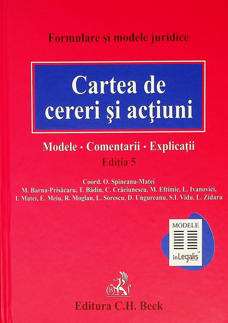 Cartea de cereri si actiuni. Modele-Comentarii-Explicatii
