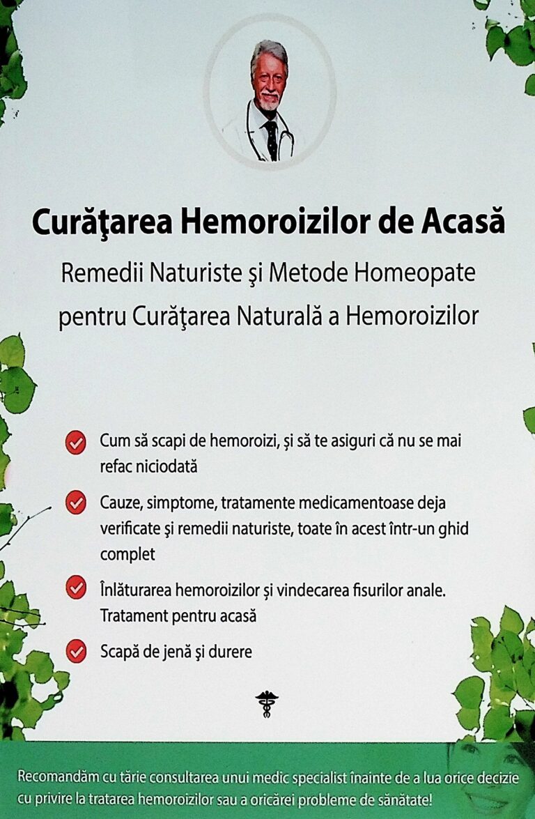 Curatarea hemoroizilor de acasa. Remedii naturiste si metode homeopate pentru curatarea naturala a hemoroizilor