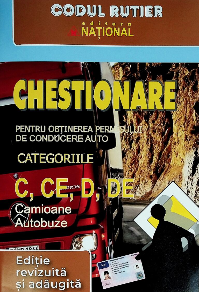 Chestionare pentru obtinerea permisului de conducere auto, categoriile C,CE, D, DE - Camioane, autobuze