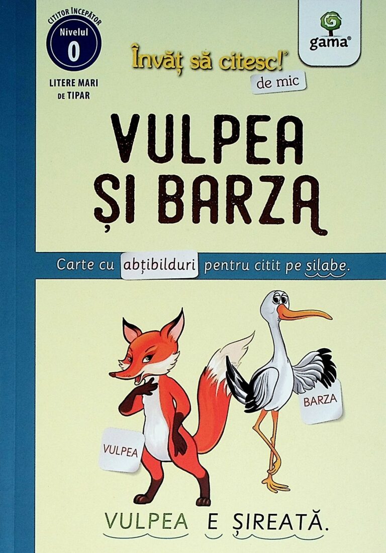 Vulpea si barza. Carte cu abtibilduri pentru citit pe silabe