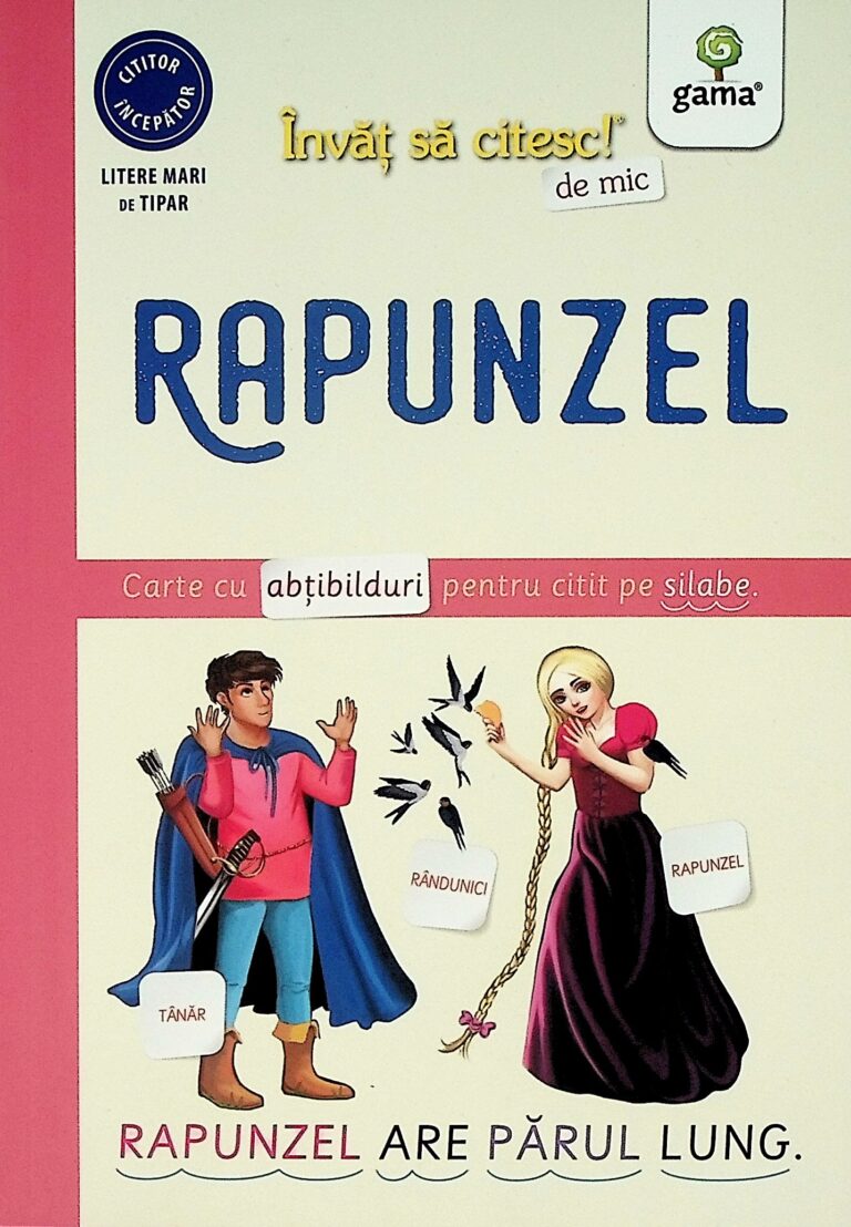 Rapunzel. Carte cu abtibilduri pentru citit pe silabe