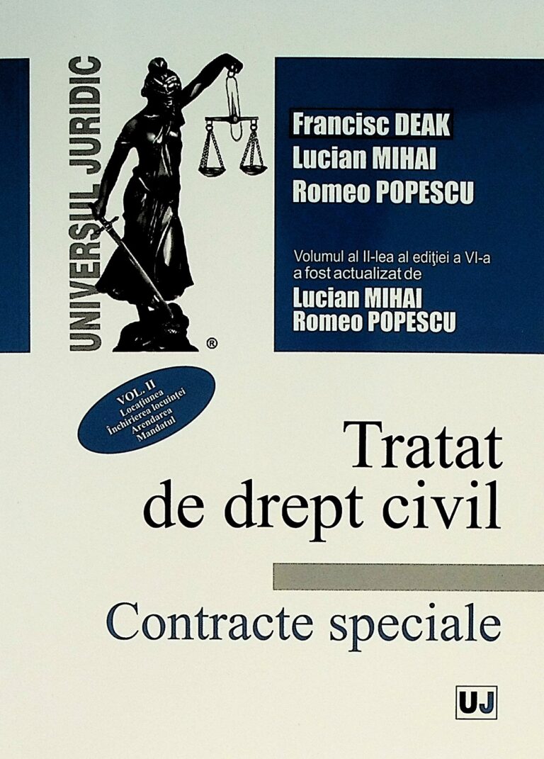 Tratat de drept civil, vol. II - Contracte speciale