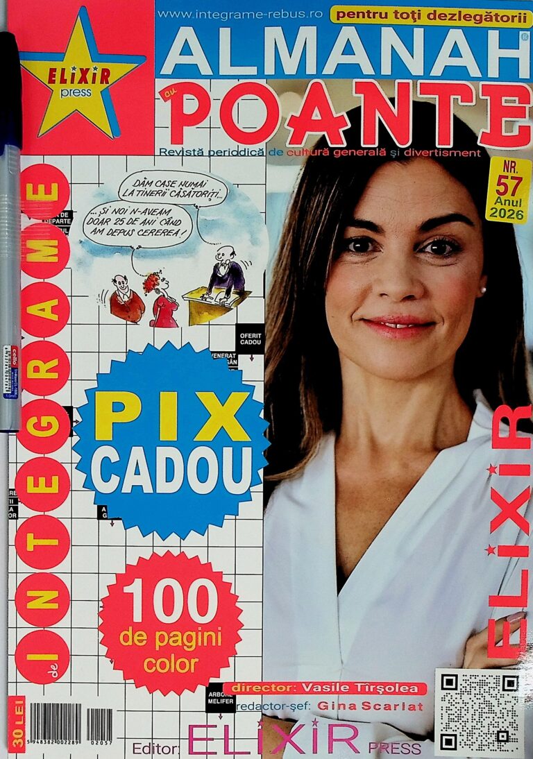 Almanah Poante, nr. 57. Integrame 100 de pagini color + pix cadou