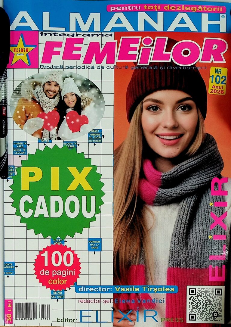 Integrama femeilor, nr.102 - Almanah cu 100 de pagini color + pix cadou