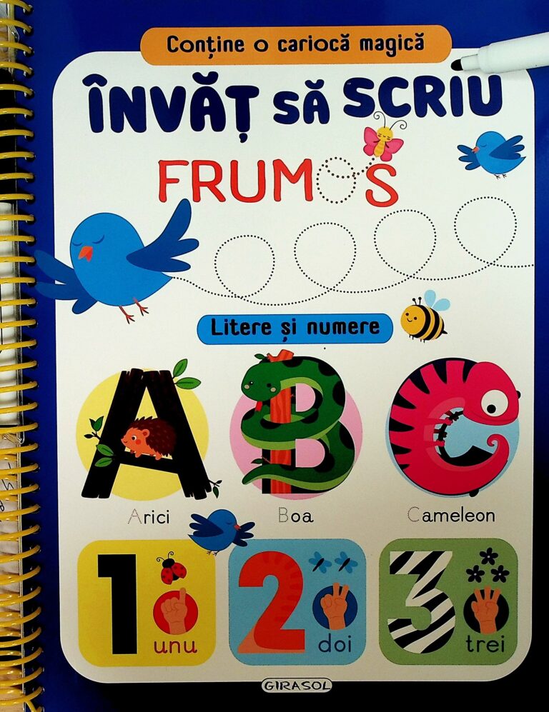Literele si numerele. Invat sa scriu frumos. Contine carioca magica